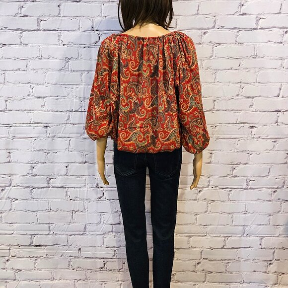 DENIM & SUPPLY RALPH LAUREN - Boho red paisley cotton blend top - Picture 8 of 12